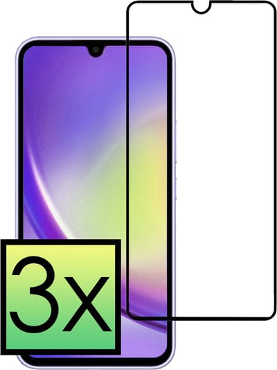 Screenprotector - 3 Stuks - Geschikt voor Samsung Galaxy A34 - Full Cover - Beschermglas - Gehard Glas - Tempered Glass - Screen Protector