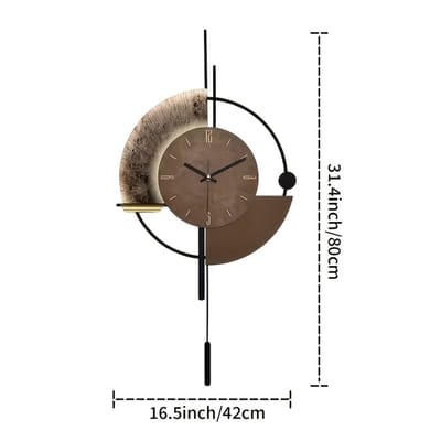 Wandklok industrieel-wandklokken met Japans Quartz Uurwerk- Retro Modern Analoog,Numeriek Display- Houten en Metalen Frame-Ronde Klok -Zwart + goud (glanzend & donker/brons).