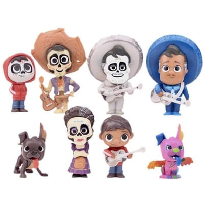 8 Stuks / Set COCO Cartoon Film Actiefiguur Vinyl Figuur Verzameling Model Poppen Speelgoed about 5.5-9cm beige