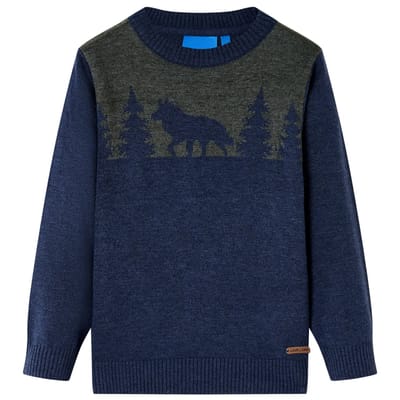 vidaXL - Kindertrui - gebreid - 116 - marineblauw