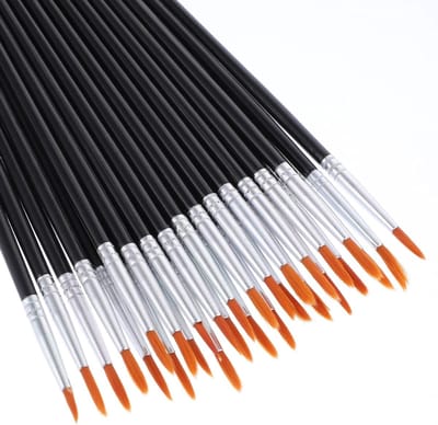 30-delige set verfkwasten voor kinderen, kleine ronde en puntige nylon haar kwasten voor acrylverf en schilderen