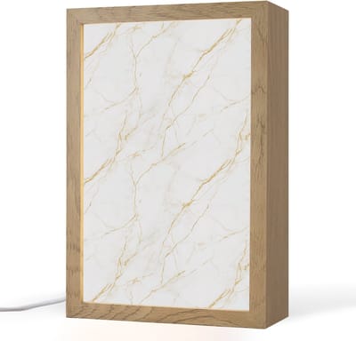 Tafellamp 20x30 cm - LED lamp - Wit - Marmer - Goud - Luxueus - Decoratieve tafellampen - Dimbaar - Tafellampje slaapkamer - Woonkamer binnen