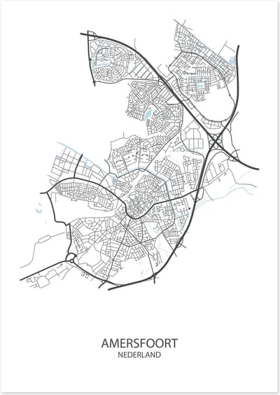 Poster Amersfoort | Plattegrond | 29,7 x 42,0 cm (A3)