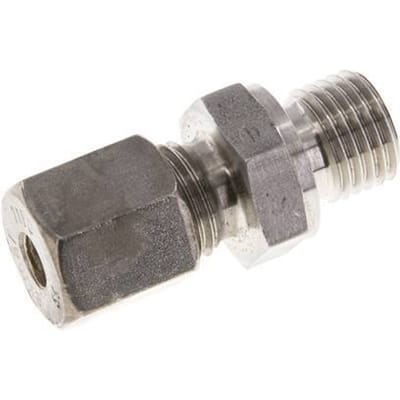 M14x1.5 Buitendraad x 6S RVS Rechte Knelfitting 630 Bar DIN 2353 - FL2S-MO-ST-M14-06-S