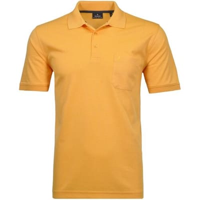 Ragman Softknit Poloshirt Breast Pocket Pima Cotton Mix Sunny Yellow / male