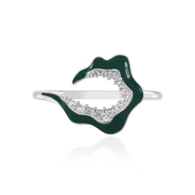 Cavill - Zilveren ring 925 Sterling Zilver geplatineerd - 15 ronde Cambodjaanse zirkonen 0,201 ct - Elegante moderne damesring