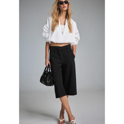 Stradivarius Bimateriële ballonblouse  Wit XS