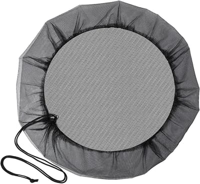 Regenton Afdekking - Netafdekking Ton - Water Opvangen - Verstelbaar Trekkoord - 80 CM - Zwart