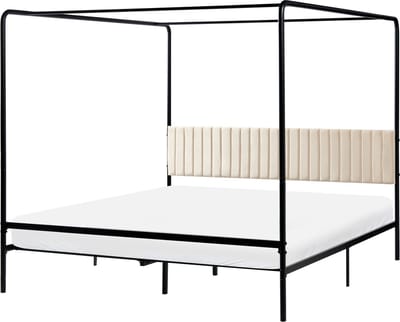 MIRABEAU - Tweepersoonsbed - Zwart - 180 x 200 cm - IJzer