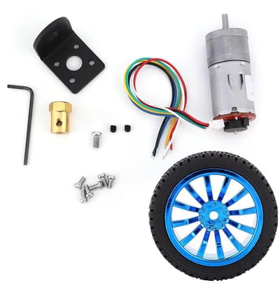 Encoder reductiemotor - Snelheid motor - Robot projecten - Volledig metalen tandwiel - 130 RPM - Zwart