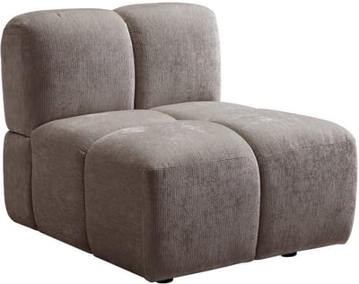Vente-unique Modulaire hoekbank met rugleuning in getextureerde taupe stof CARLIVI