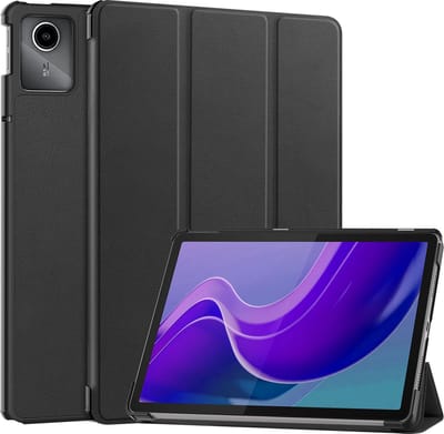 Hoesje - Geschikt voor Lenovo Tab M11 (11 inch) - Dun & Stevig - Hardcover Book Case - Trifold Bookcase Hoes - Hard Cover - Tablethoes - Zwart