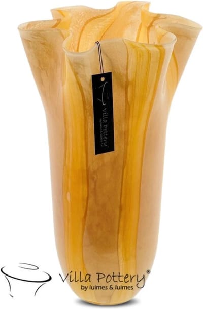 Vaas - Villa Pottery - Decoratie - Woondecoratie - Glaswerk - Waterdicht - Lolly pop 5 Yellow_Pink