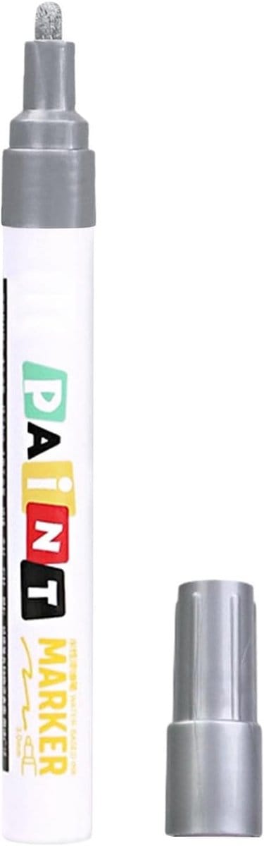 Grafsteen Marker - Herdenkingsstift - Buiten Tekenen - Sneldrogende Inkt - 3 mm Punt - Zilver