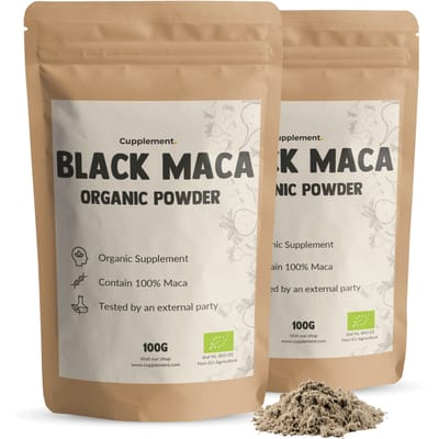 GOYU Zwarte Maca Poeder Biologisch Combideal 2x 80 gram - Black maca - Vegan - Zonder toevoegingen - Lab getest - 33 dagen voorraad per zakje