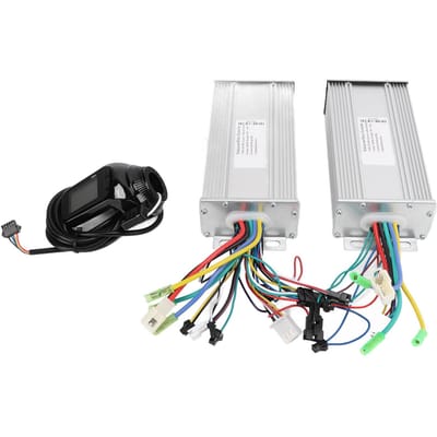 Kit Contrôleur de Vitesse Moteur Brushless 36 48V 1000W Double Entraînement avec Compteur d'Affichage LCD Étanche pour Vélo Électrique white