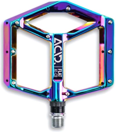 ACID Pedalen Flat A1-CB - Grote voetafdruk - 9 verstelbare pinnen - Aluminium - 380g - L115xB100xH18 mm - Olievlek