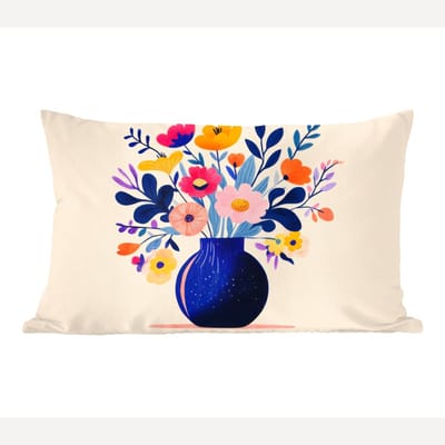 Sierkussens - Kussentjes Woonkamer - 60x40 cm - Vaas - Bloemen - Boeket