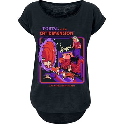Steven Rhodes - Fun T-shirt - Portal to the cat dimension - S tot 4XL - voor Vrouwen - zwart