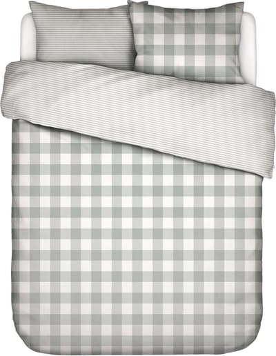 Essenza Chess Dekbedovertrek Dusty green - Tweepersoons – 200x200/220 cm