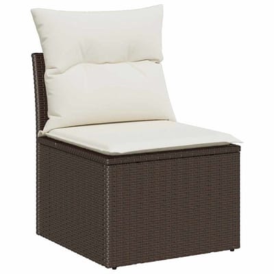 vidaXL - Tuinbank - Set - 7 - st - 6-Aantal - zitplaatsen - Bruin - en - Crème