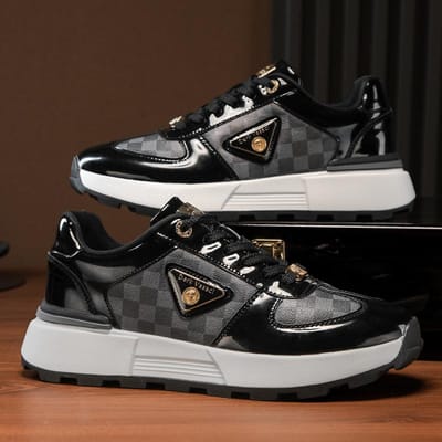 Nieuwe Herenschoenen Vintage Khaki Zomer Buiten Wandelschoenen Heren Hardloopsneakers Mode Platform Schoenen Nieuwe Herenschoenen 45 black