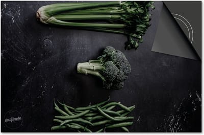 Inductie beschermer 60x60 - afdekplaat inductie mat - Dietrix Kookplaat beschermer - Exclusief - Groente en Fruit - Paksoi, broccoli en sperziebonen