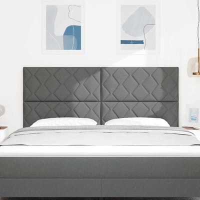 vidaXL - LED - Hoofdbord - Grijs - 180 - cm - Stof