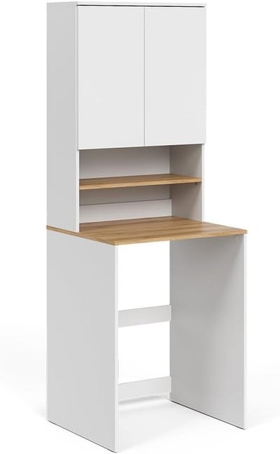 Wasmachinekast met Opbouwrek Wit/Artisan - Ruime Badkamerkast voor Wasmachine