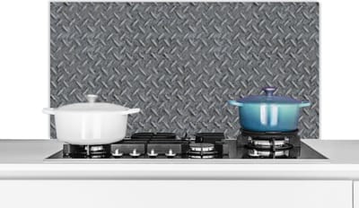 Spatscherm keuken 100x50 cm - Kookplaat achterwand Staal - Roest print - Industrieel - Patroon - Muurbeschermer - Spatwand fornuis - Hoogwaardig aluminium