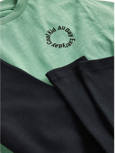 Next - Jongens - T-shirt van 100% katoen met korte mouwen en legging - Groen