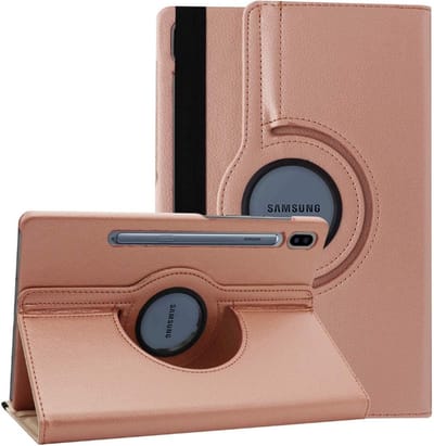 LuxeBass Hoesje geschikt voor Samsung Galaxy Tab S7+/ S7 Plus 12.4 inch 2020 Draaibaar Hoesje - Rosegoud