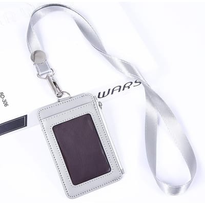 Leren ID-houders Case PU Zakelijke Badge Kaarthouder Kaartbadgehouder Accessoires Schoolkantoorartikelen white