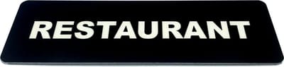 Deurbordje met tekst Restaurant - 150 x 50 mm (incl. dubbelzijdige tape) - zwart / wit | Geborstelde RVS-look toplaag | Gratis Verzending