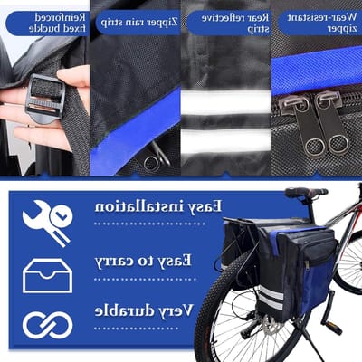 Ruime Waterdichte Fietstas voor Achterdrager, Dubbele Fietstas, Multifunctionele Outdoor Bag, Ideaal voor Fietstochten en Dagelijkse Gebruik