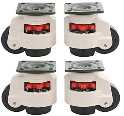 4-delige Rollenset voor Zware Machines - Draagvermogen 200 kg - Zwenkwielen met Draaibare Plaat