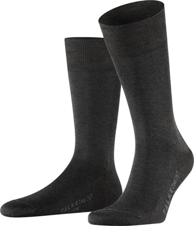 FALKE Cool 24/7 eenkleurig katoen sokken heren grijs - maat 39-40