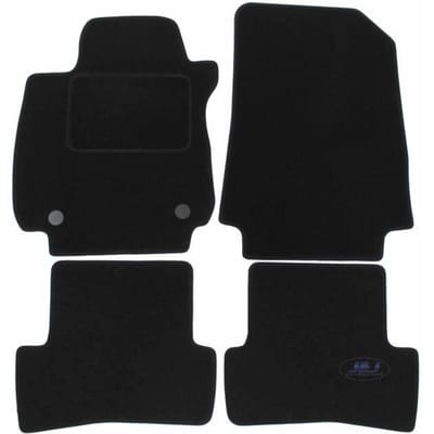 Tapis De Sol Noir Velours - J&J AUTOMOTIVE - Renault Clio 4 - Sur Mesure - Antidérapant - Imperméable noir
