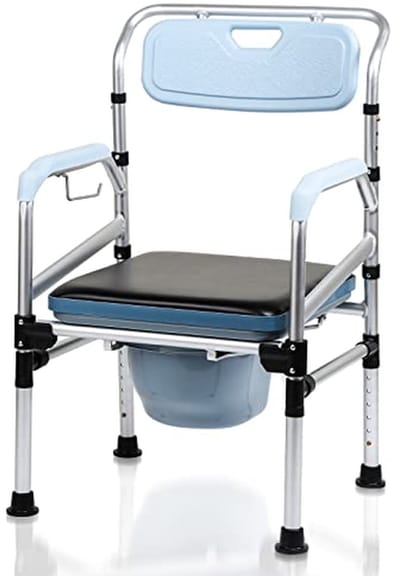 Douchestoel met Antislip - Toiletstoel - Badkamerstoel met Rugleuning & Armsteun - Badkamerhulp