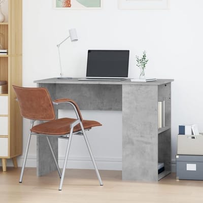 Bureau met Planken - Werktafel - Thuiswerken - Veel opbergruimte - 100 x 55 x 75 cm - Betongrijs