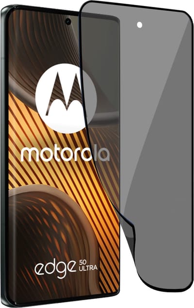 Geschikt voor Motorola Edge 50 Ultra - Privacy Screenprotector - Beschermglas Folie - Privé GuardCover