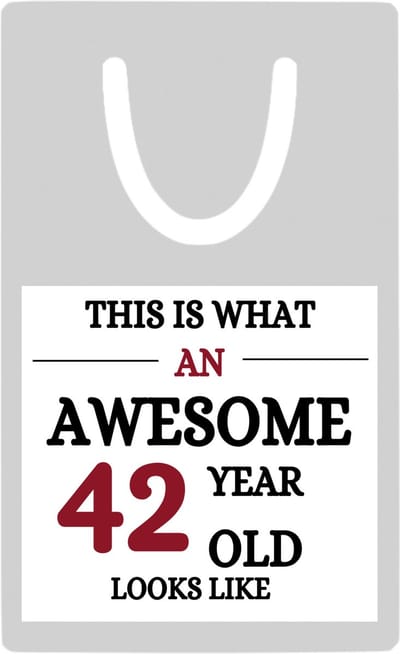 Hacebo® - An awesome 42 year metalen boekenlegger- Hoera 42 jaar - 42 geworden - verjaardagscadeau - gift - kado Bladwijzer boekenleggers - 7.6 cm x 5cm