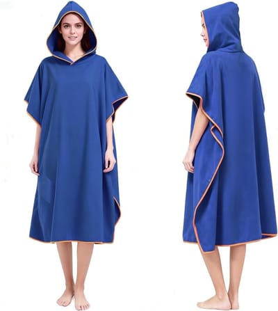 Hooded Poncho Handdoek voor Volwassenen van Microfiber - Extra Groot Strand- en Badcape met Pocket