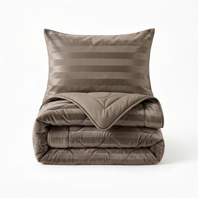 Sleeptime Hotel Velvet 2 in 1 Dekbed - Dekbed zonder Overtrek - Wasbaar Dekbed - 140x200 - Taupe