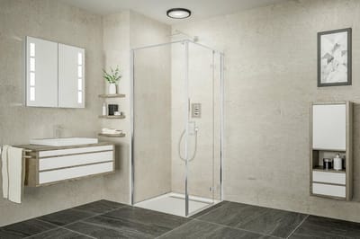 Ben meteora Douchecabine - Rechtsdraaiend - 90x90x200 cm - Veiligheidsglas - Chroom - Douchewand