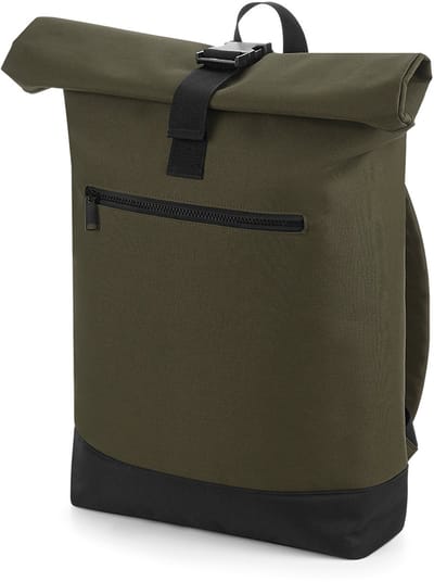 Rugzak Roll-Top - Roll Top Rugzak - Laptopvak - Waterafstotend - Verstelbare Schouderbanden - Military Green