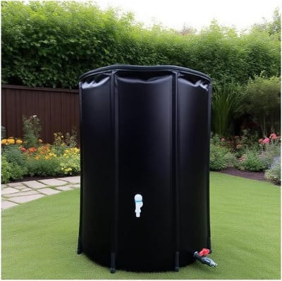Regenwateropvangton - Wateropslagbak - Tuin Bewateren - Efficiënte opvang - 1000 liter - Zwart