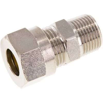 12L & R3/8'' Vernikkeld Messing Rechte Snijringkoppeling Buitendraad 75bar ISO 8434-1 [2 Stuks]