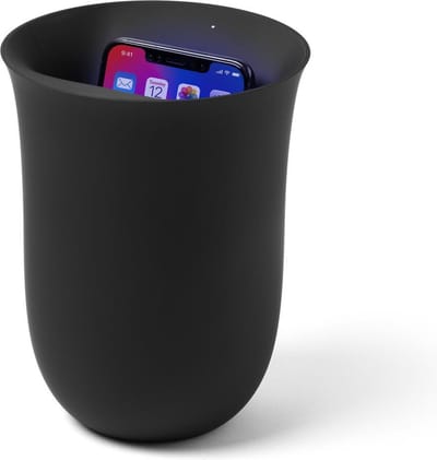 LEXON OBLIO Wireless Charging Station with built-in UV sanitizer | Smartphone Charger | UV Ontsmettend | Black / Zwart