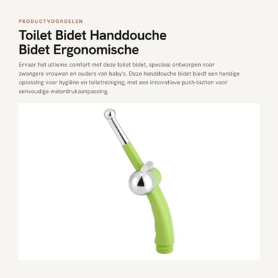 Dailygoods- Bidet Handdouche Ergonomisch - Bidet Sprayer - Toilet Spray - Waterdruk Verstelbaar - Corrosiebestendig - Duurzaam ABS